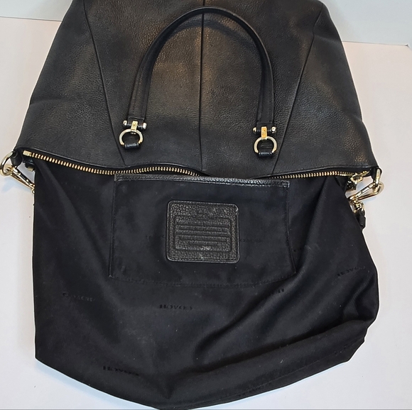 Coach Black Pebbled Leather Prairie Satchel Crossbody Handbag With Hang Tag - Picture 11 of 15